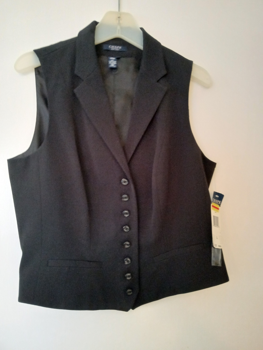 Classic Black Women's Button-Front Vest